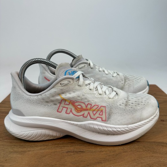 Hoka One One Shoes - Hoka One One Womens Mach 6 Running Shoes Size‎ 7.5 B White Sneakers Shoes GUC